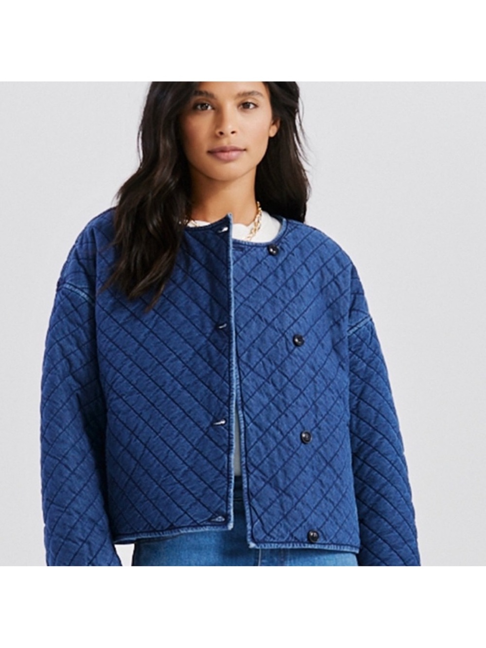 Something Navy Quilted Boxy Jacket (new with tags)